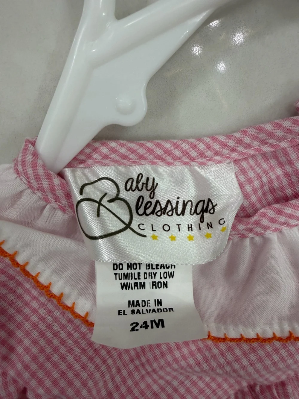 Baby Blessings Pink Gingham Pumpkin Outfit